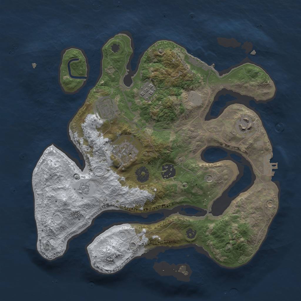 Rust Map: Procedural Map, Size: 3000, Seed: 609764, 14 Monuments