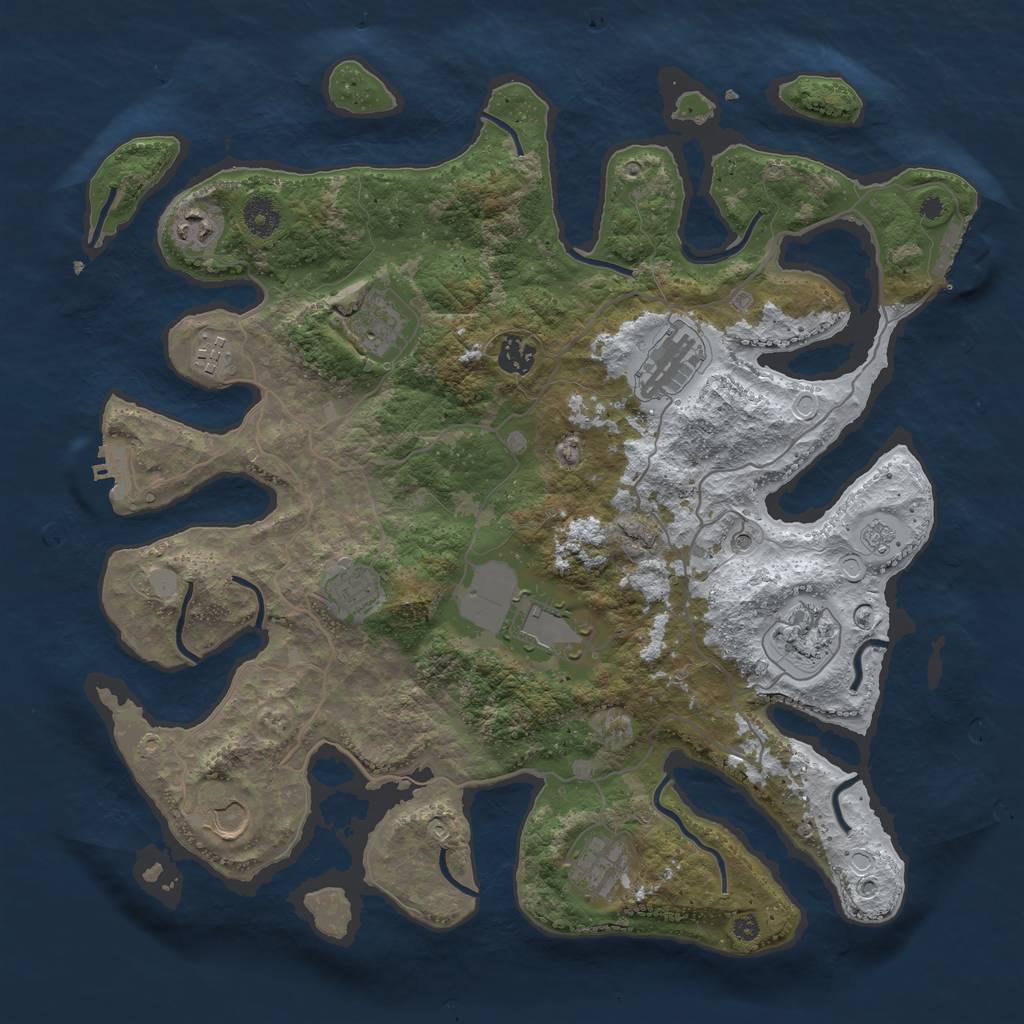 Rust Map: Procedural Map, Size: 4027, Seed: 15345, 19 Monuments