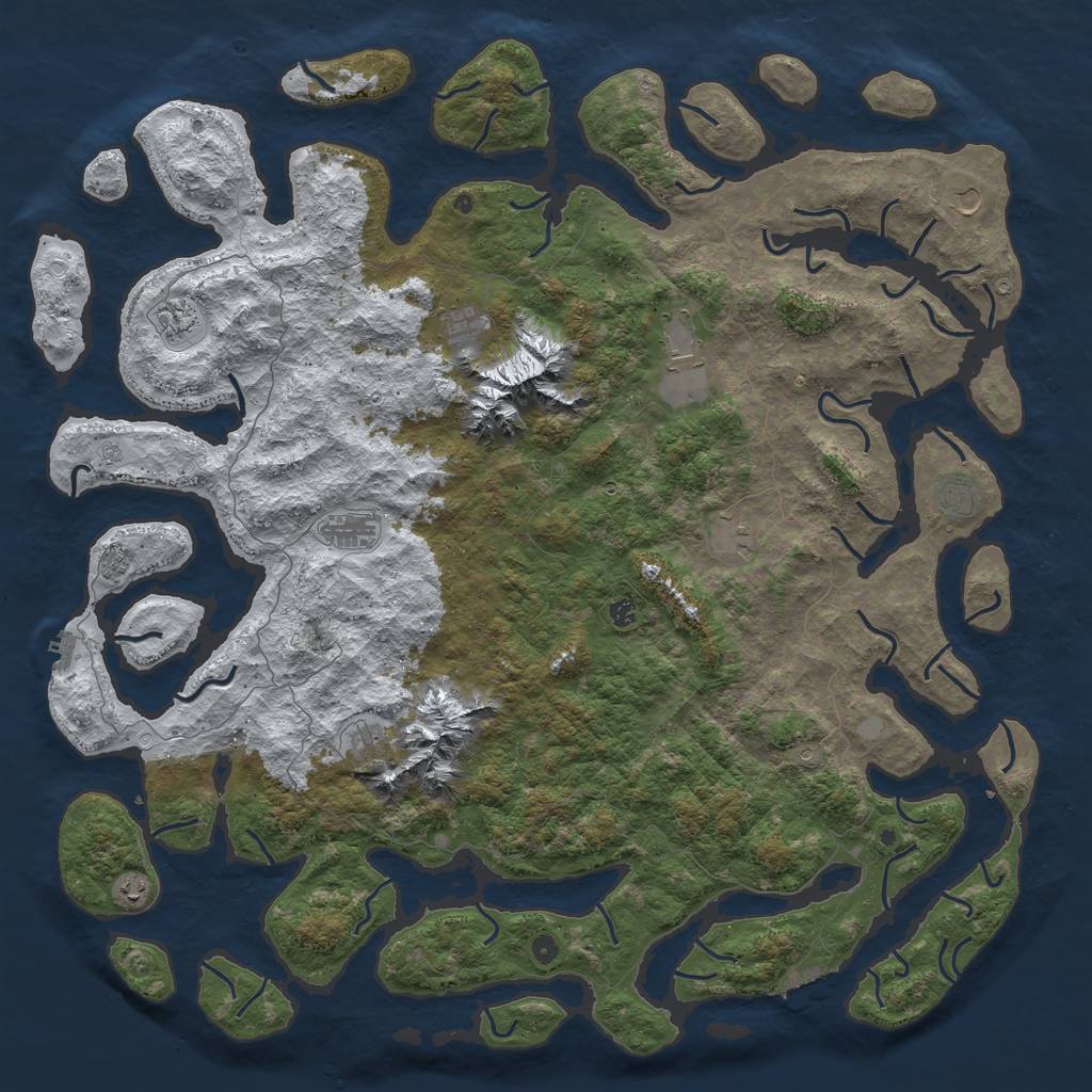 Rust Map: Procedural Map, Size: 6000, Seed: 26786291, 20 Monuments