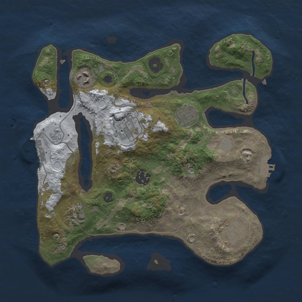 Rust Map: Procedural Map, Size: 3000, Seed: 1272577521, 15 Monuments