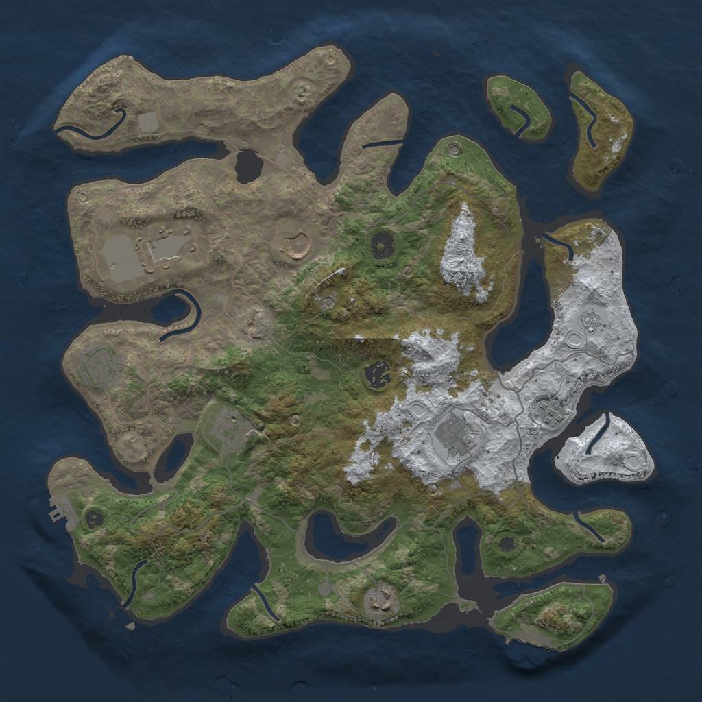 Rust Map: Procedural Map, Size: 4000, Seed: 4, 17 Monuments