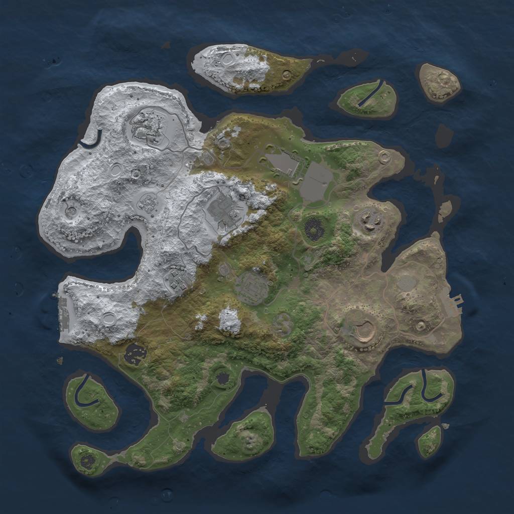 Rust Map: Procedural Map, Size: 3600, Seed: 402202022, 17 Monuments