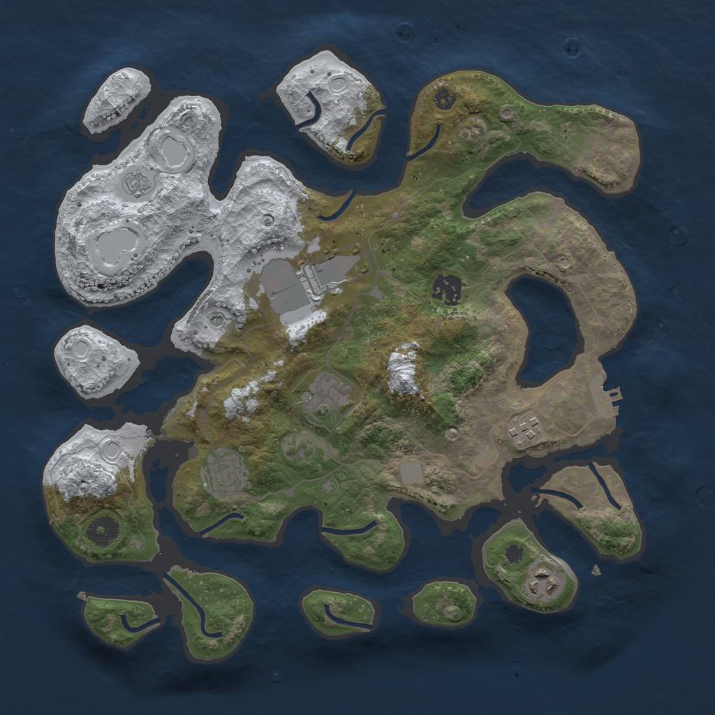 Rust Map: Procedural Map, Size: 3500, Seed: 20220213, 14 Monuments