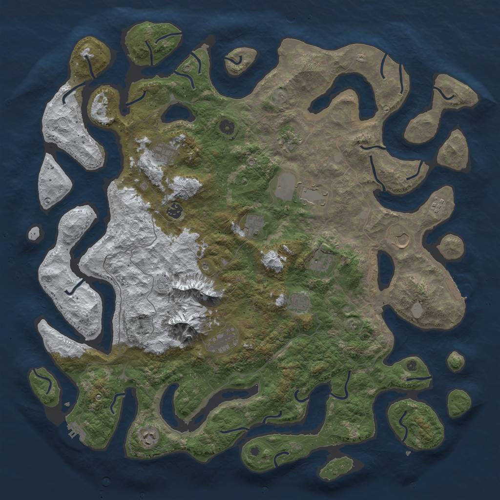 Rust Map: Procedural Map, Size: 5000, Seed: 23423434, 20 Monuments