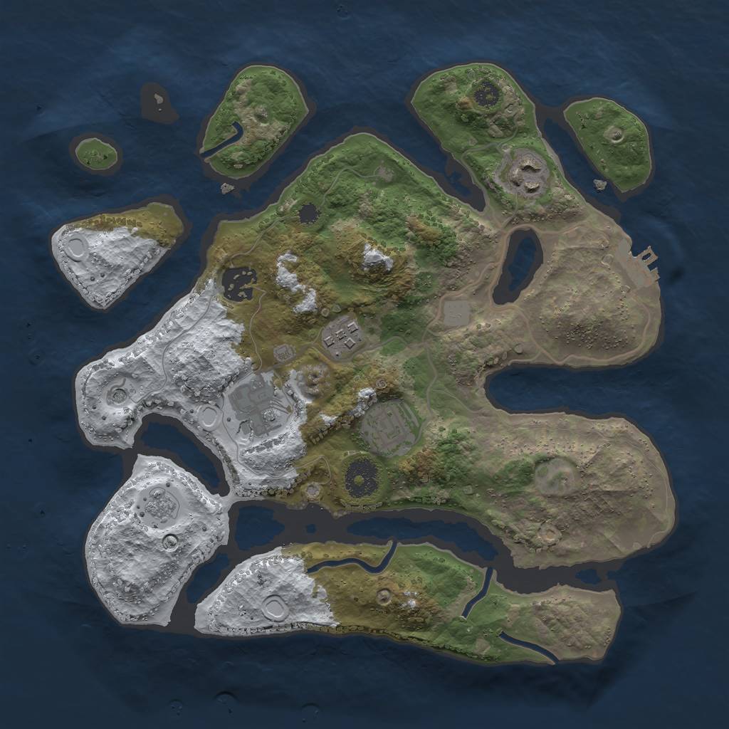 Rust Map: Procedural Map, Size: 3000, Seed: 851, 13 Monuments