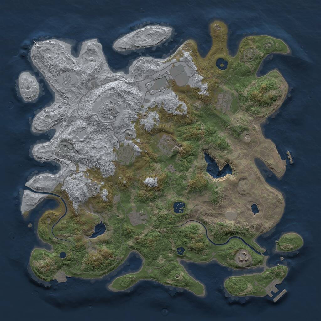 Rust Map: Procedural Map, Size: 4000, Seed: 8734687, 15 Monuments
