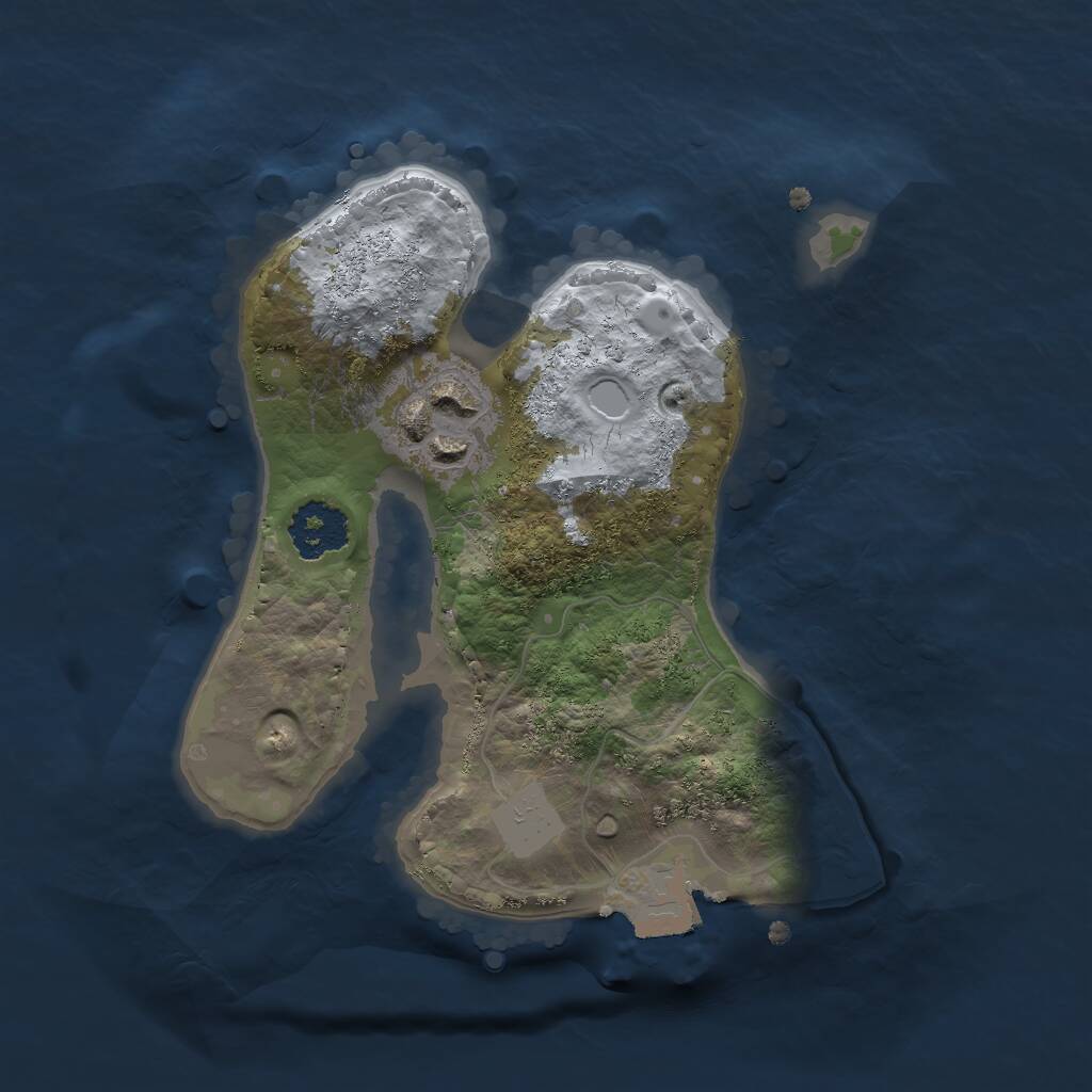 Rust Map: Procedural Map, Size: 1900, Seed: 233, 2 Monuments