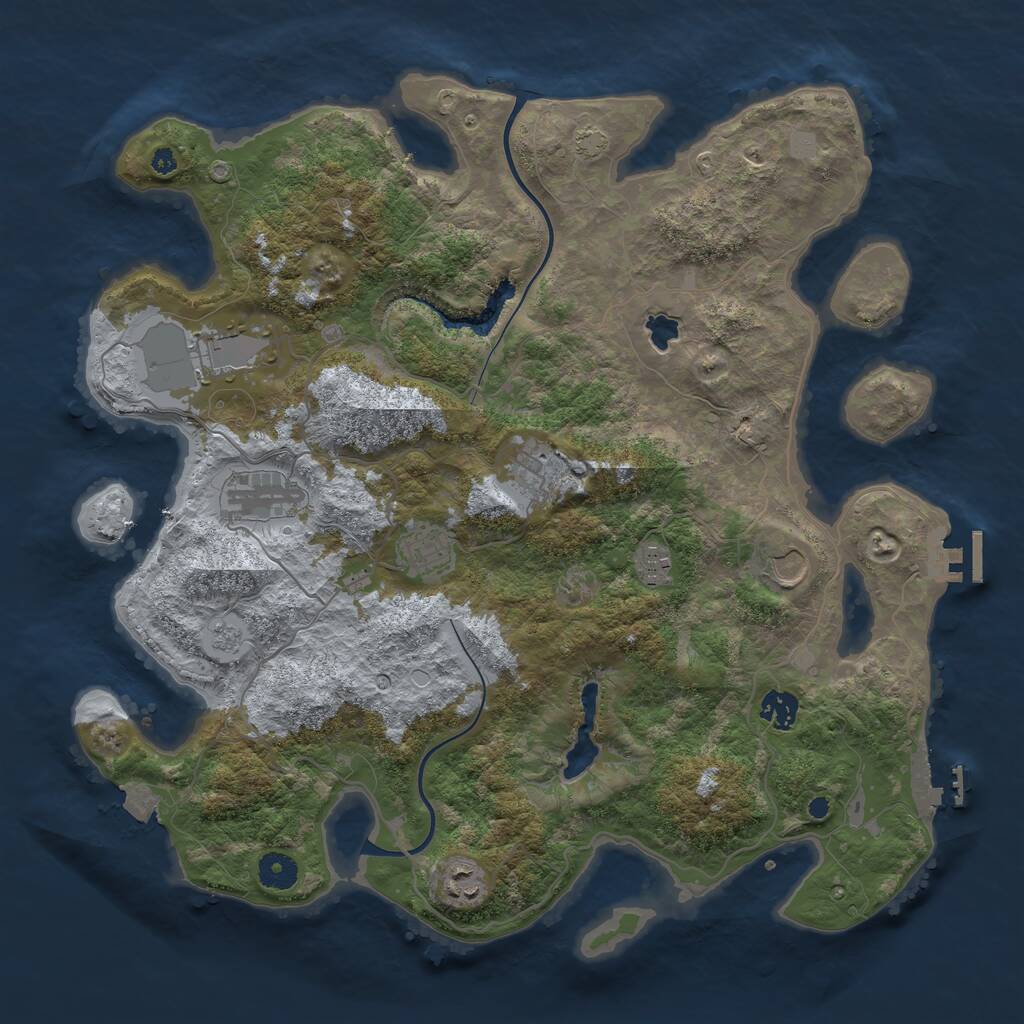 Rust Map: Procedural Map, Size: 4000, Seed: 252022, 13 Monuments