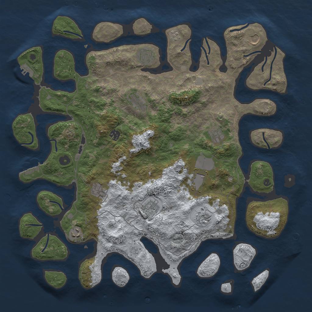 Rust Map: Procedural Map, Size: 4500, Seed: 6345078, 20 Monuments