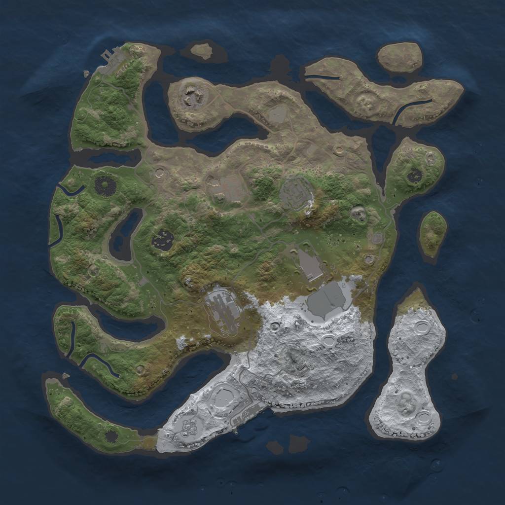 Rust Map: Procedural Map, Size: 3550, Seed: 249536454, 15 Monuments