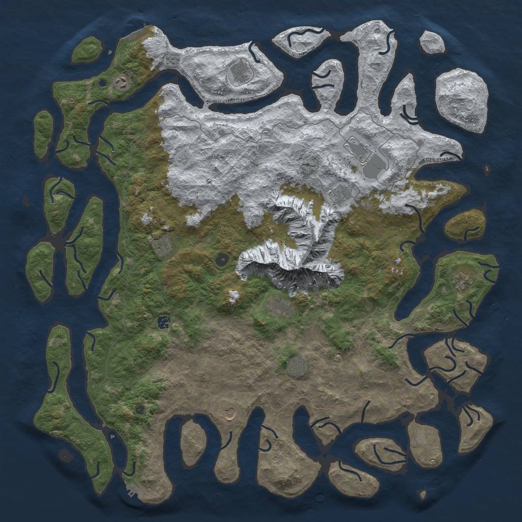 Rust Map: Procedural Map, Size: 6000, Seed: 1413647953, 20 Monuments