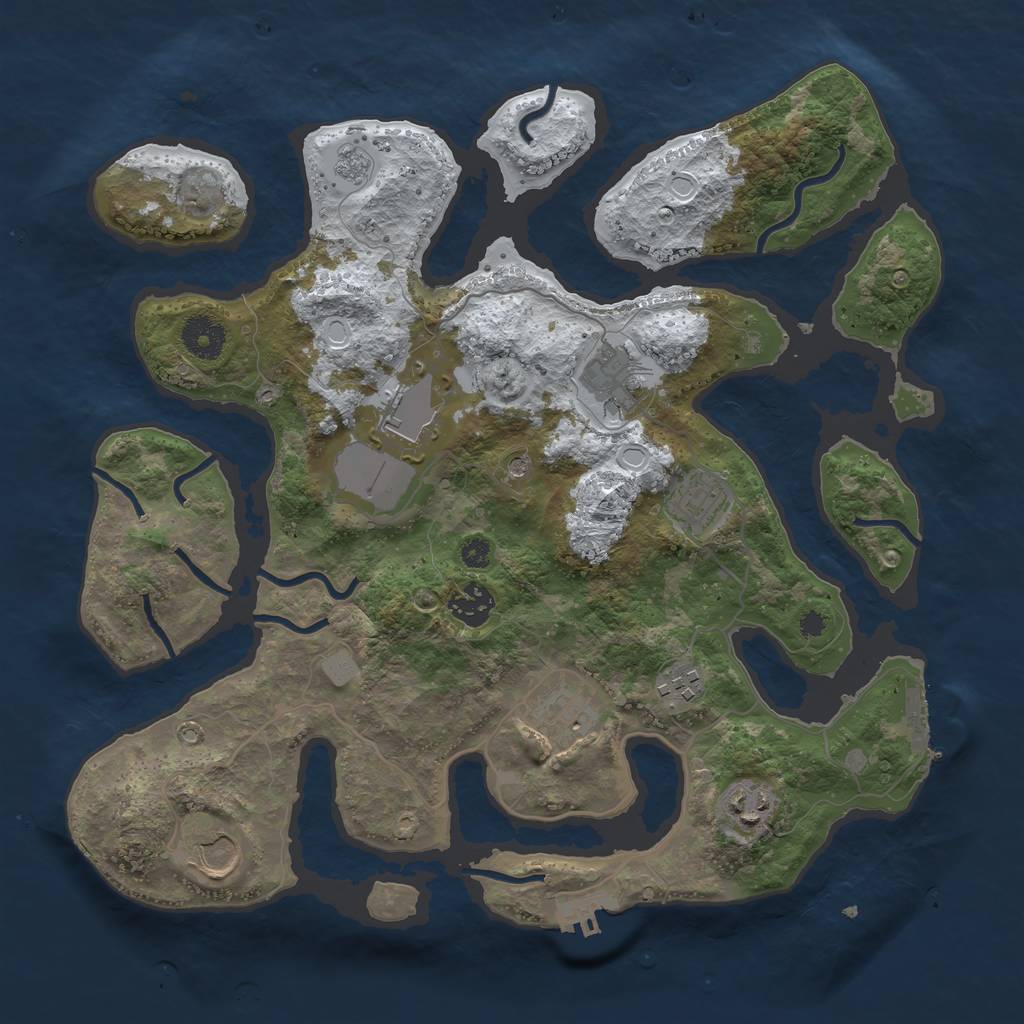 Rust Map: Procedural Map, Size: 3550, Seed: 508394, 17 Monuments