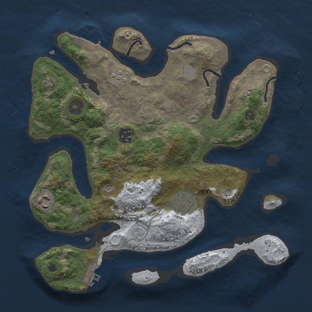 Rust Map: Procedural Map, Size: 3000, Seed: 1292627332, 13 Monuments