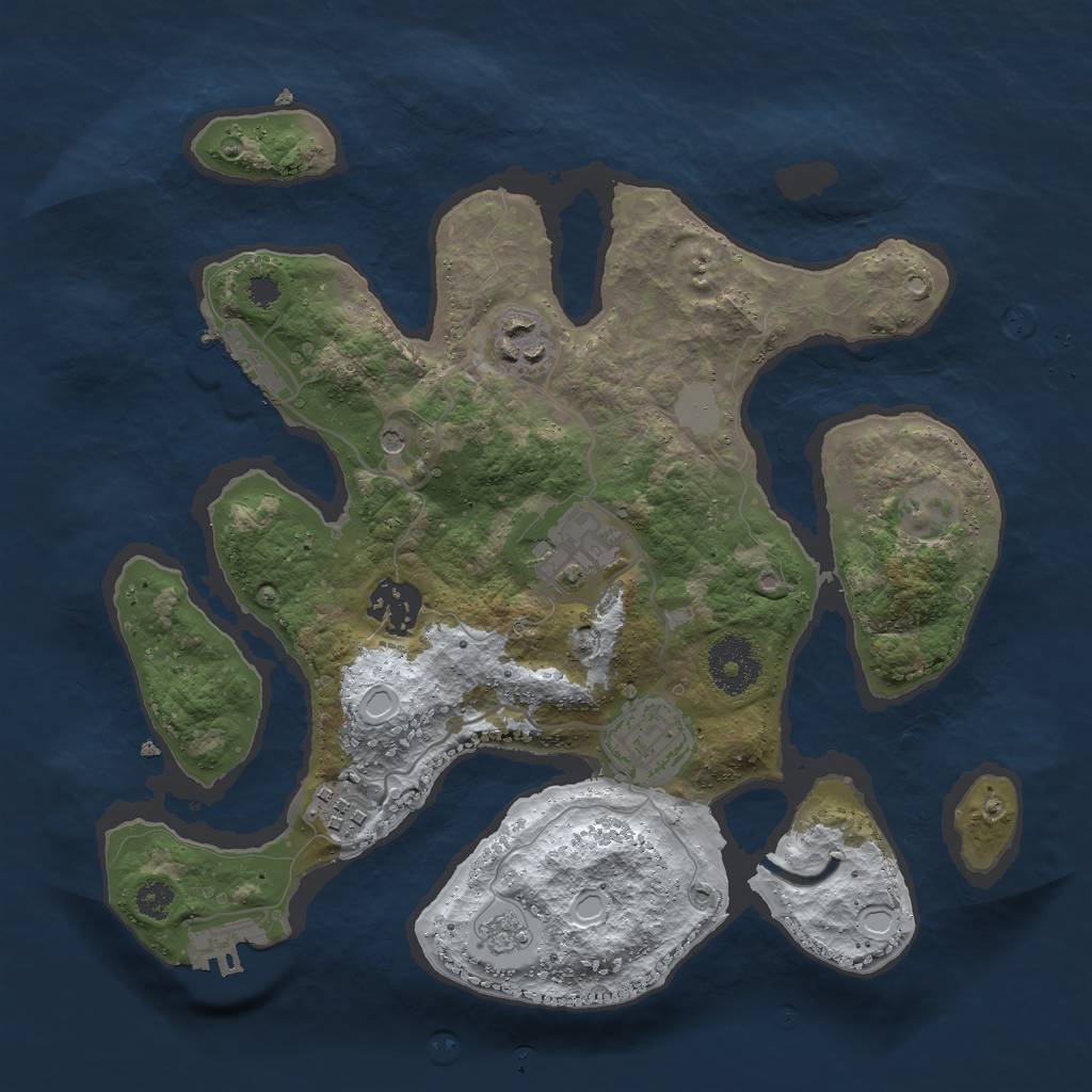 Rust Map: Procedural Map, Size: 3000, Seed: 949787, 14 Monuments