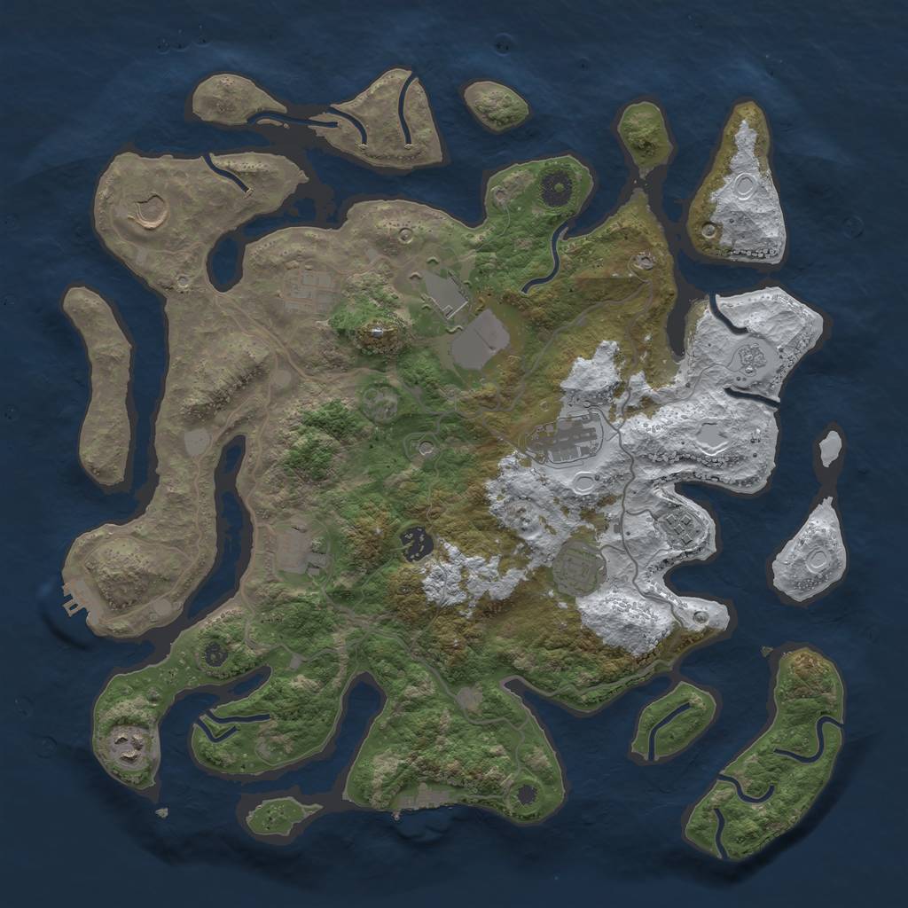 Rust Map: Procedural Map, Size: 4000, Seed: 783330457, 18 Monuments