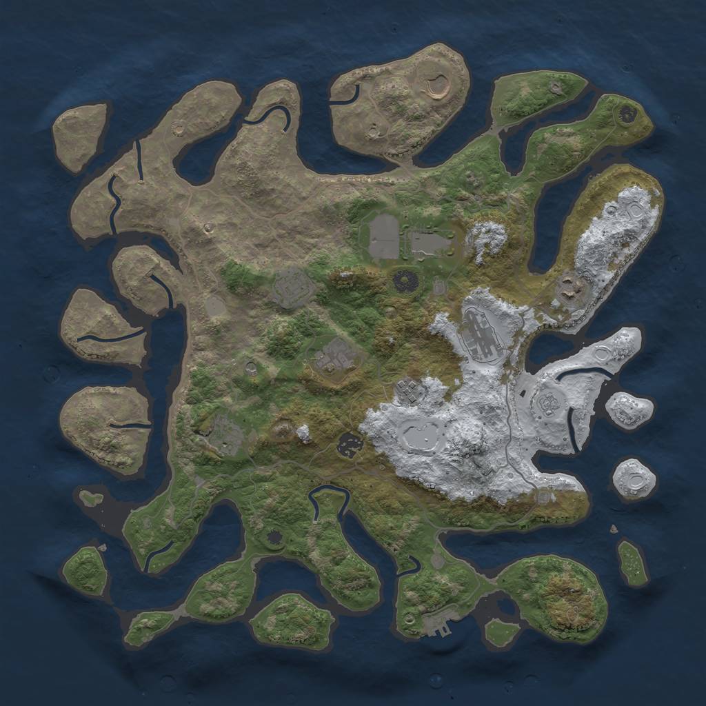 Rust Map: Procedural Map, Size: 4250, Seed: 9109, 17 Monuments