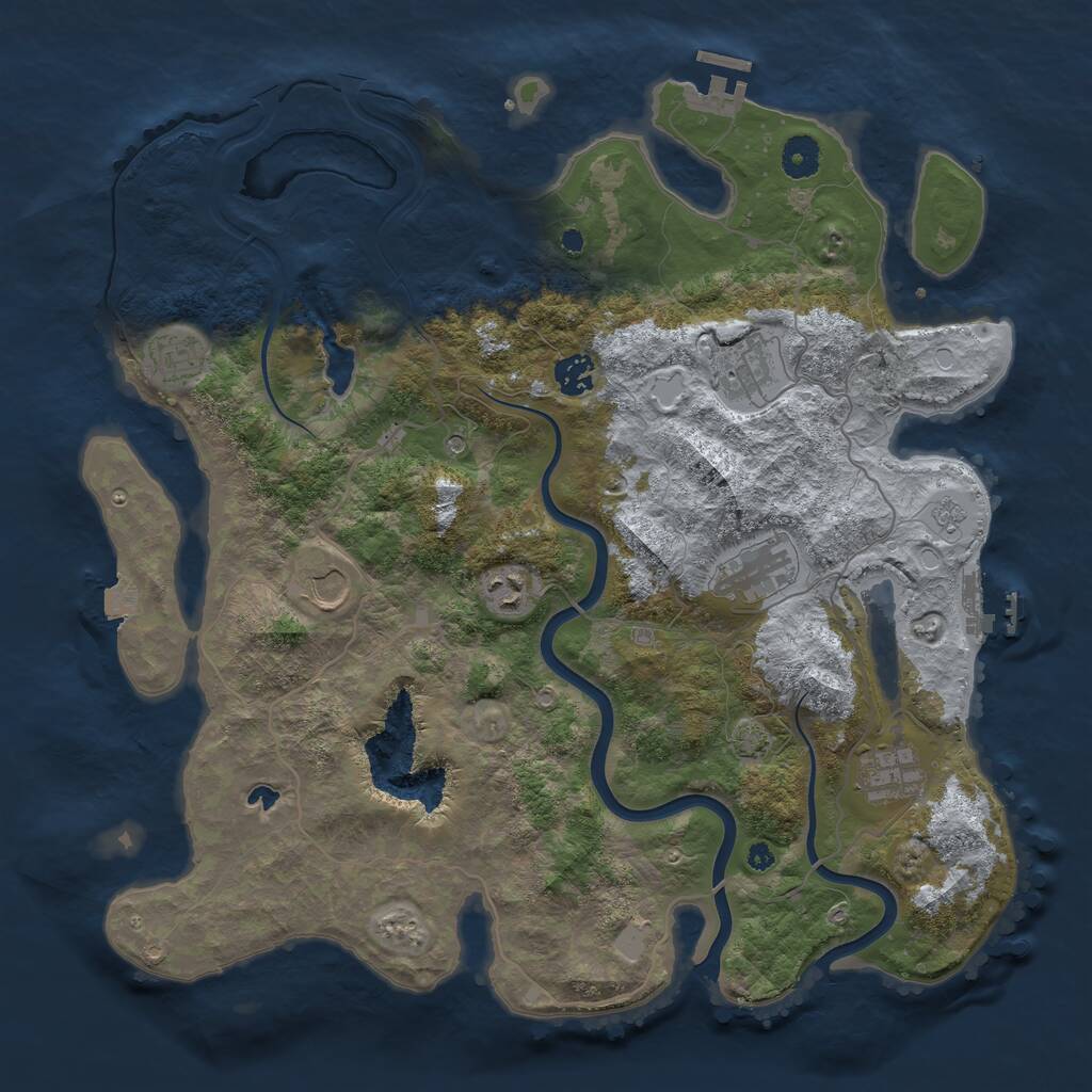 Rust Map: Procedural Map, Size: 4000, Seed: 10943184, 13 Monuments