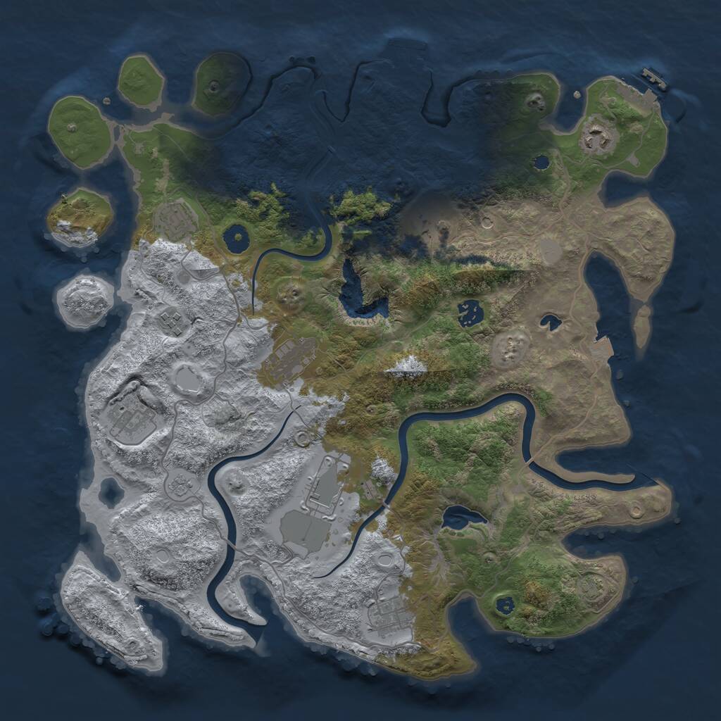 Rust Map: Procedural Map, Size: 4000, Seed: 70, 15 Monuments