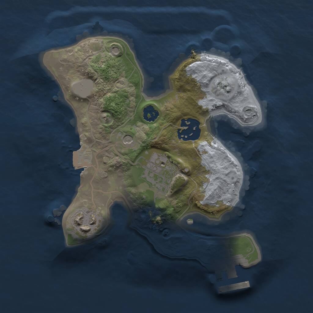 Rust Map: Procedural Map, Size: 2000, Seed: 913, 6 Monuments