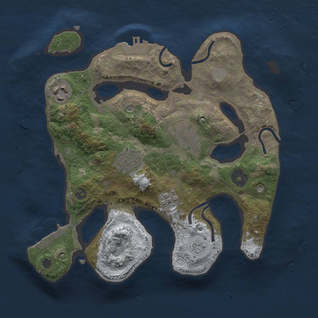 Rust Map: Procedural Map, Size: 2750, Seed: 1456572515, 13 Monuments