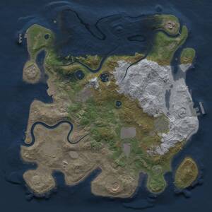 Thumbnail Rust Map: Procedural Map, Size: 3500, Seed: 3461469, 15 Monuments