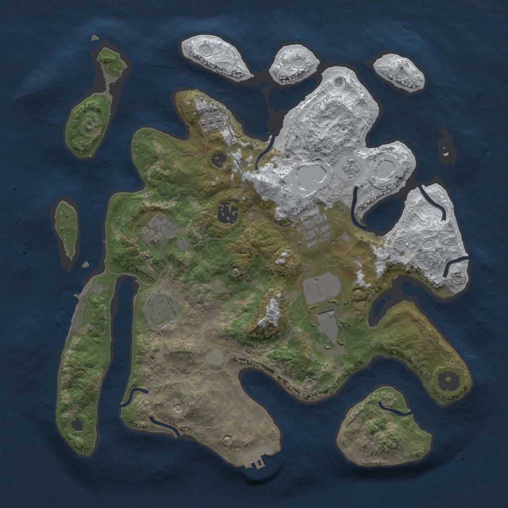 Rust Map: Procedural Map, Size: 3550, Seed: 704832, 15 Monuments