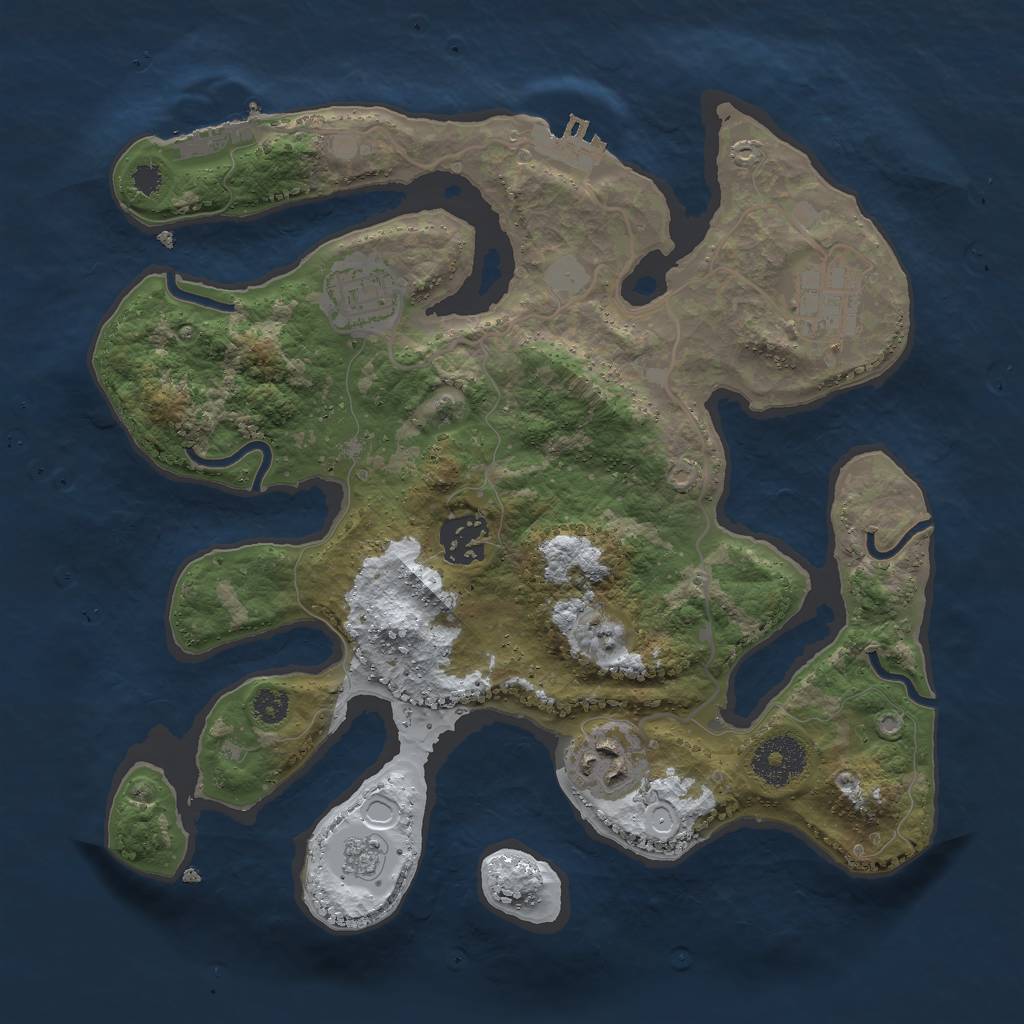 Rust Map: Procedural Map, Size: 3000, Seed: 210602, 12 Monuments