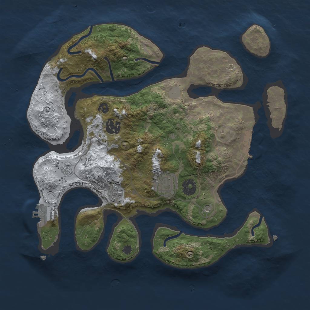 Rust Map: Procedural Map, Size: 3000, Seed: 622570, 12 Monuments