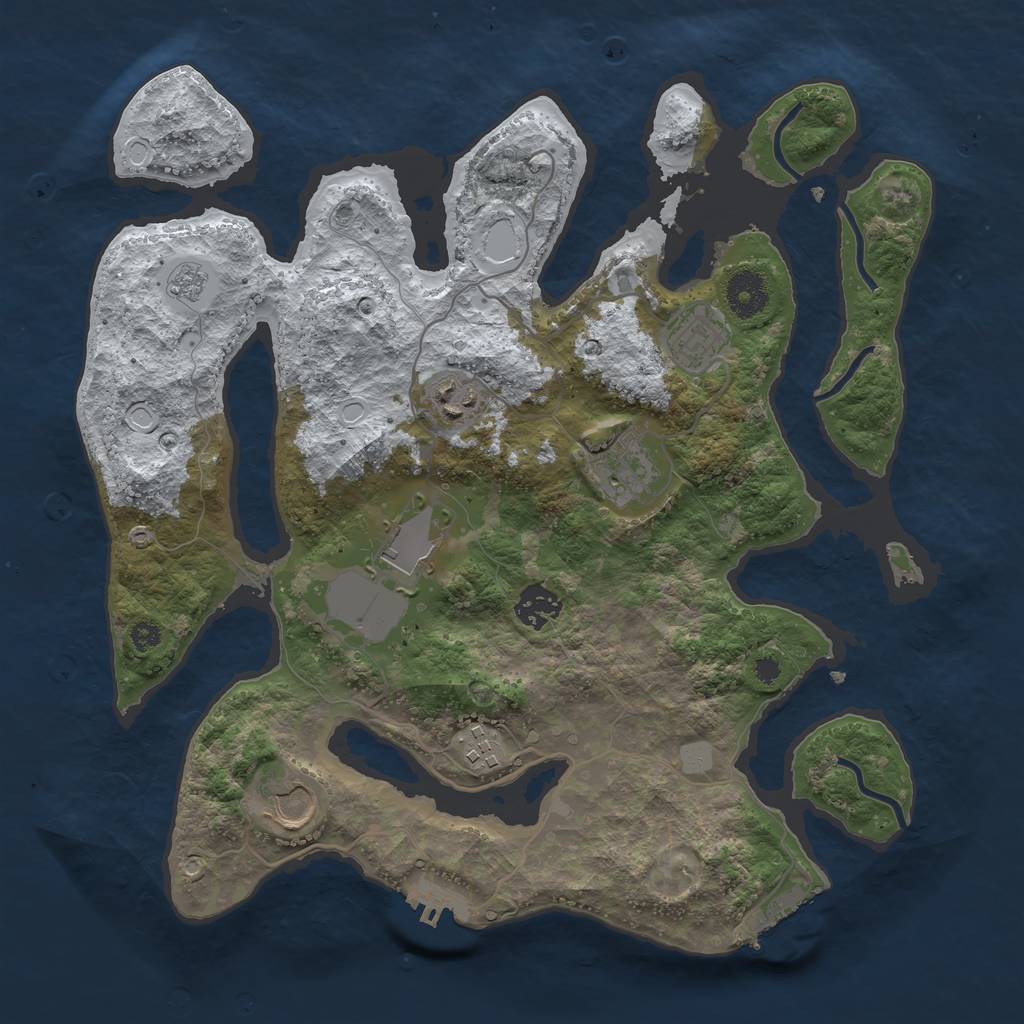 Rust Map: Procedural Map, Size: 3500, Seed: 1950040812, 15 Monuments