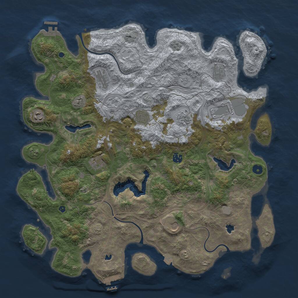 Rust Map: Procedural Map, Size: 4500, Seed: 1975643, 16 Monuments