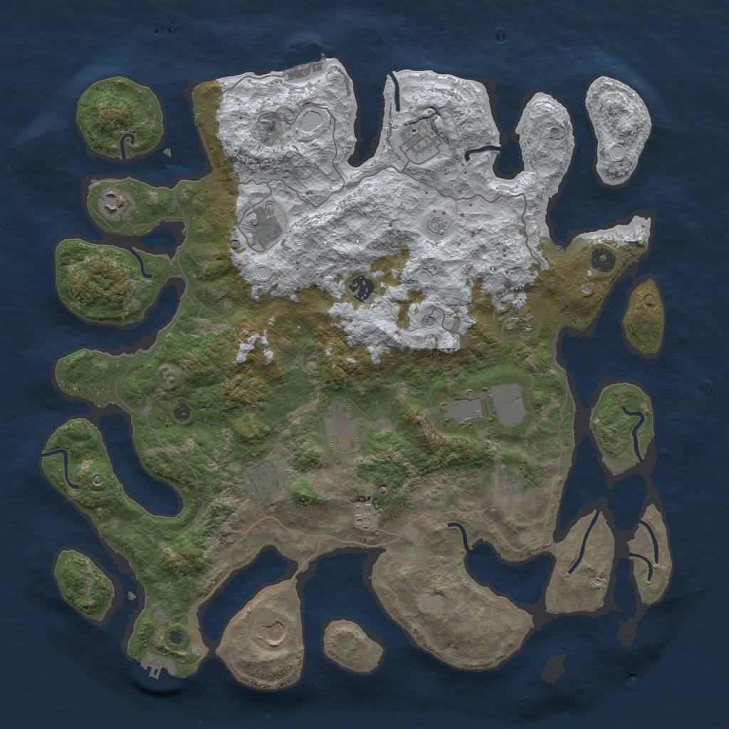 Rust Map: Procedural Map, Size: 4500, Seed: 1975643, 20 Monuments