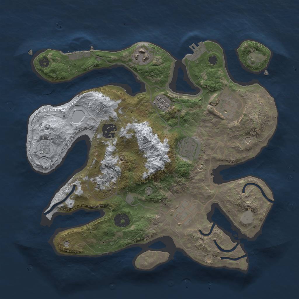 Rust Map: Procedural Map, Size: 3000, Seed: 1138297785, 16 Monuments