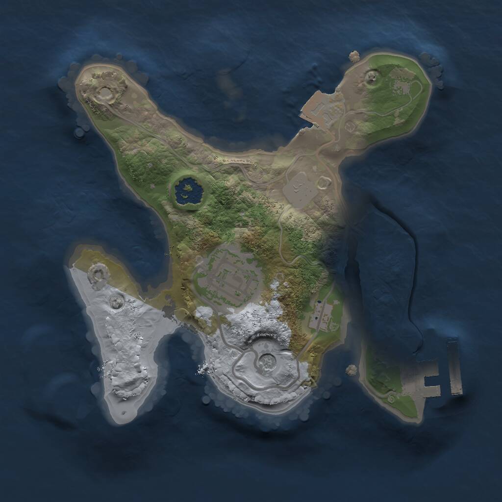 Rust Map: Procedural Map, Size: 1800, Seed: 3, 4 Monuments