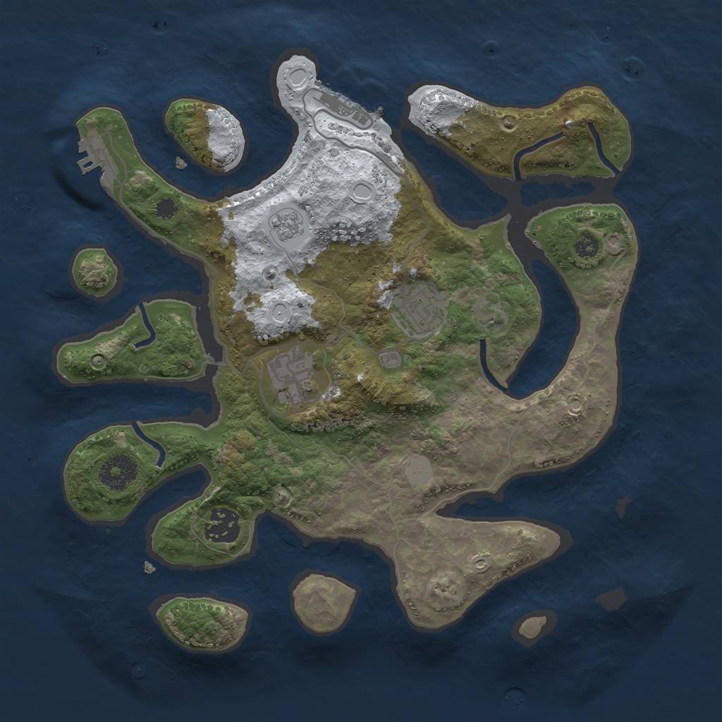 Rust Map: Procedural Map, Size: 3000, Seed: 225655, 11 Monuments