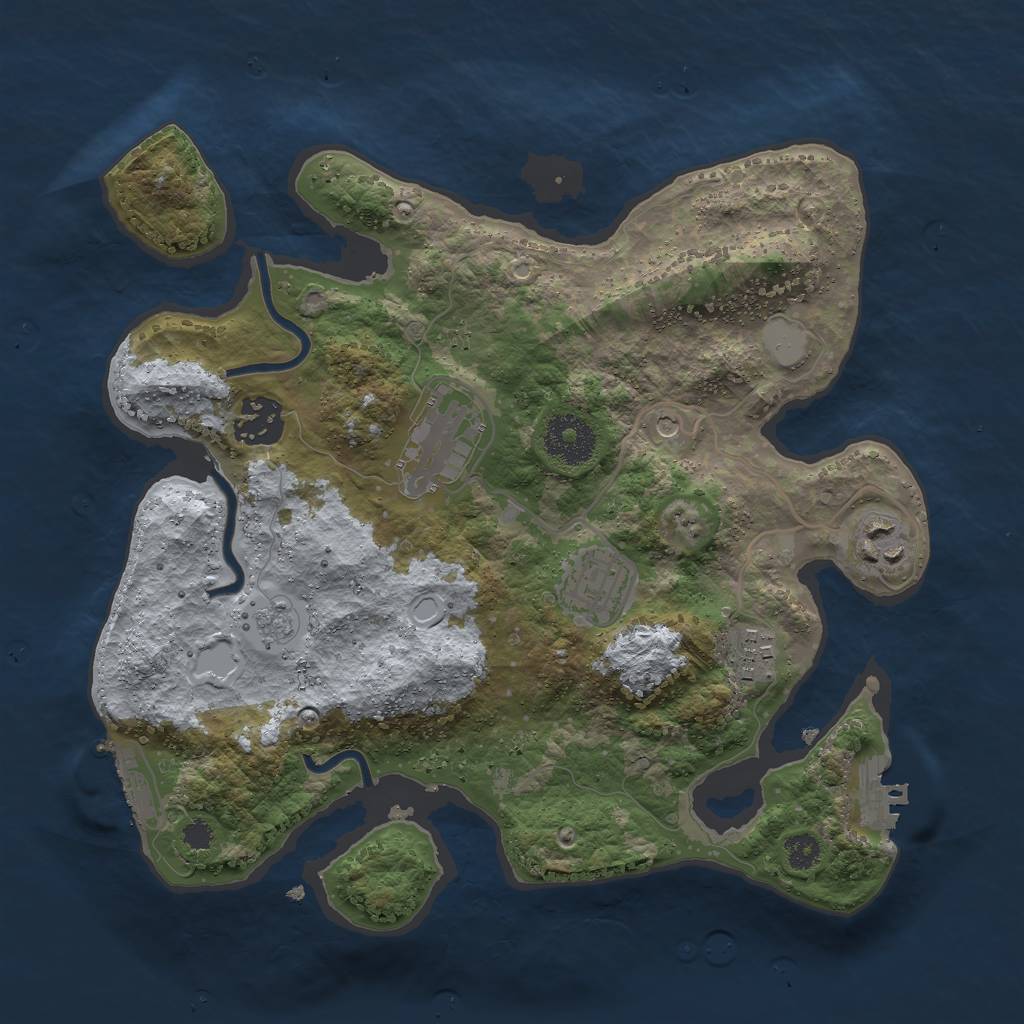 Rust Map: Procedural Map, Size: 3000, Seed: 279153, 12 Monuments