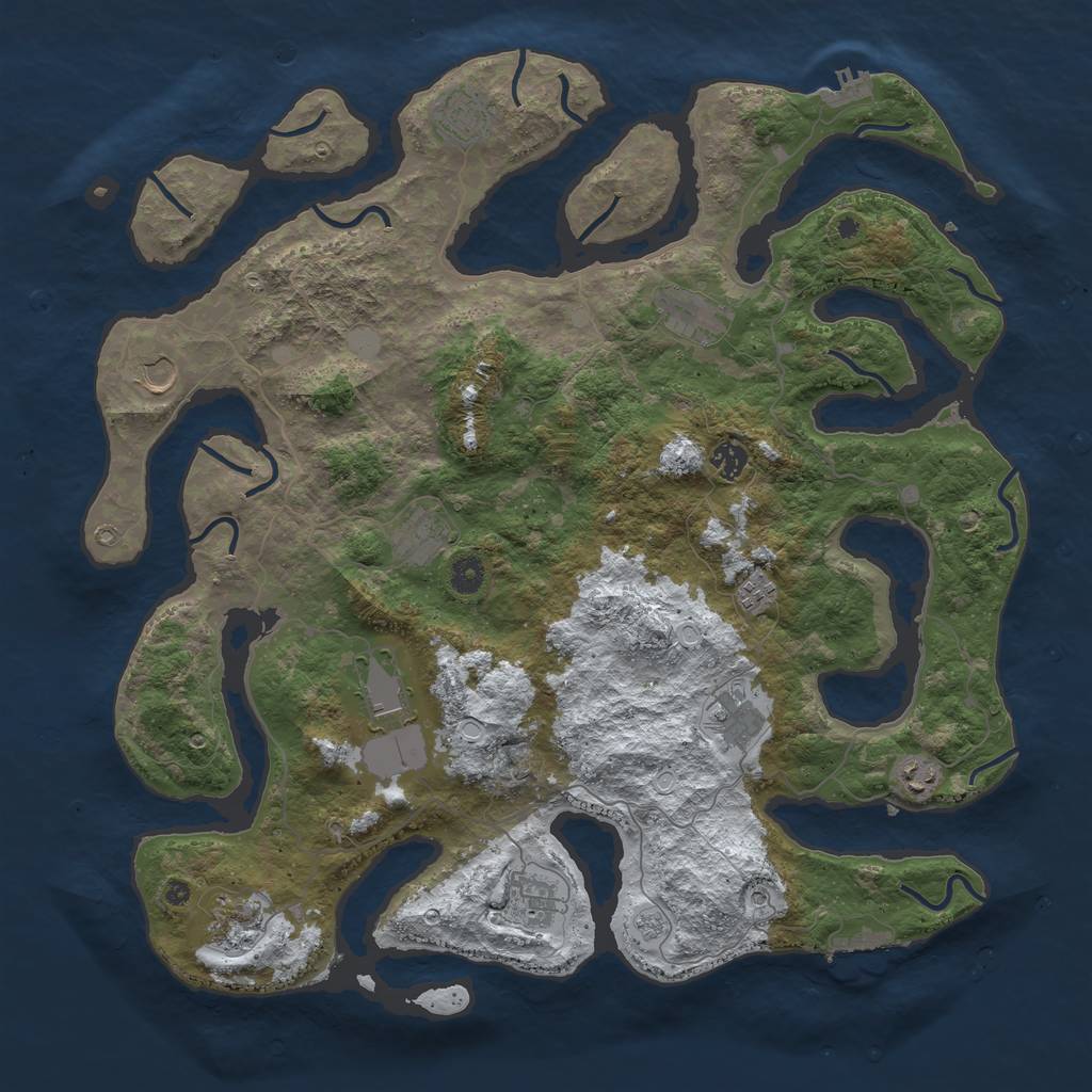 Rust Map: Procedural Map, Size: 4500, Seed: 621782, 20 Monuments