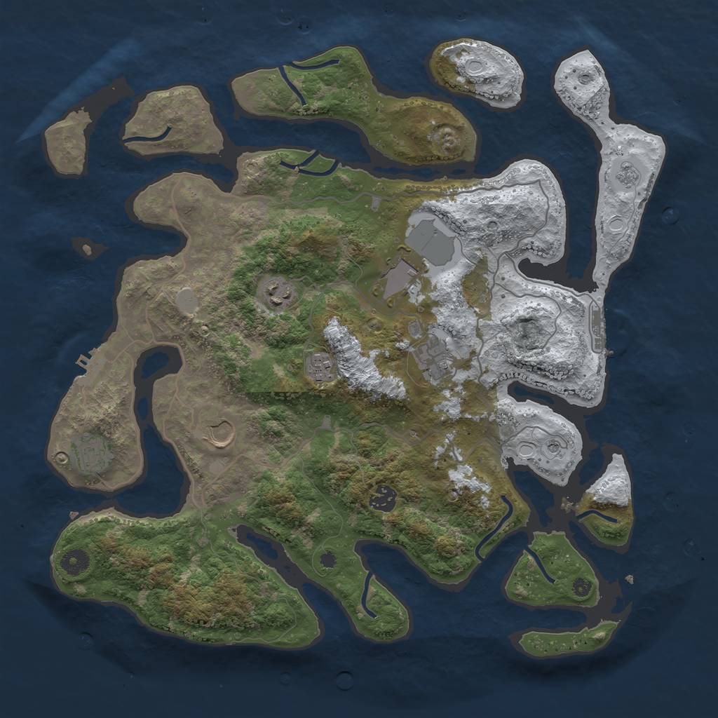 Rust Map: Procedural Map, Size: 4000, Seed: 107649104, 16 Monuments