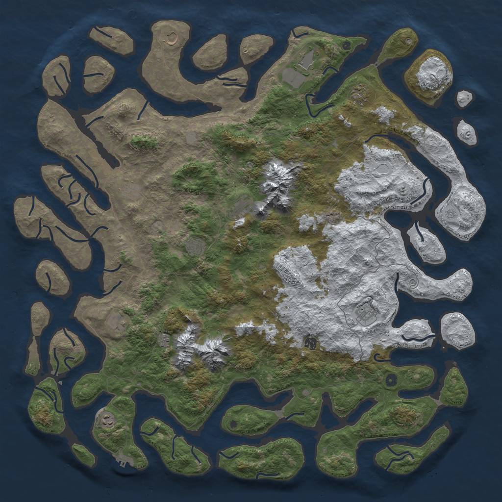 Rust Map: Procedural Map, Size: 6000, Seed: 548020658, 19 Monuments