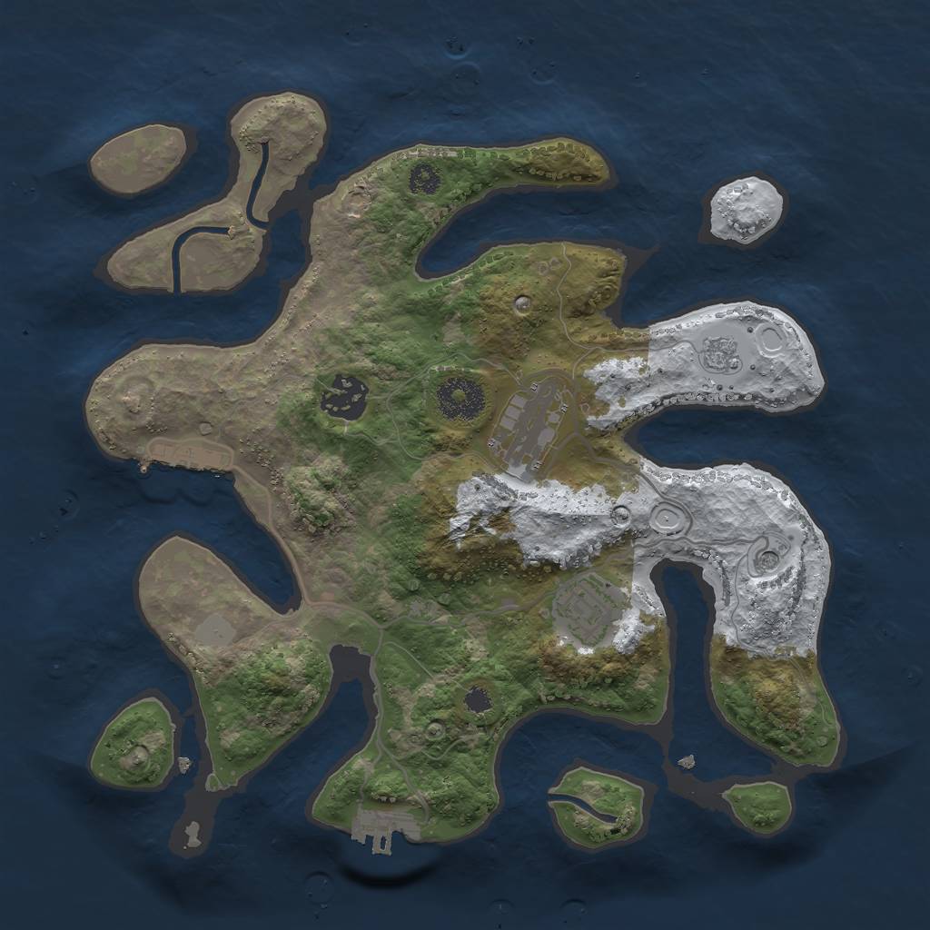 Rust Map: Procedural Map, Size: 3000, Seed: 5654196, 12 Monuments