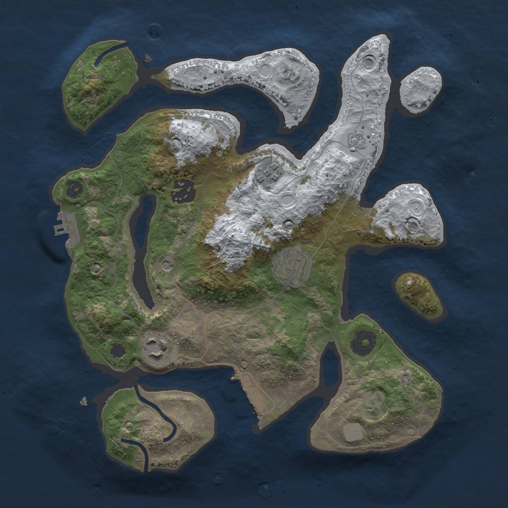 Rust Map: Procedural Map, Size: 3000, Seed: 235227896, 13 Monuments
