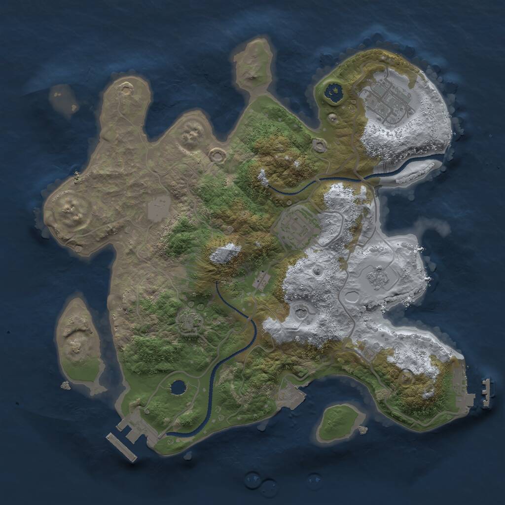 Rust Map: Procedural Map, Size: 2750, Seed: 634286, 8 Monuments