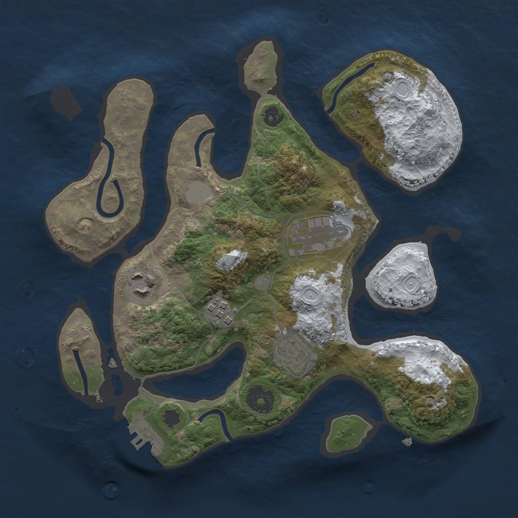 Rust Map: Procedural Map, Size: 2750, Seed: 634286, 10 Monuments