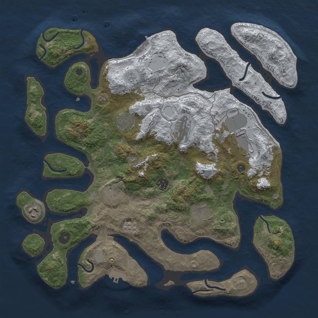 Rust Map: Procedural Map, Size: 4000, Seed: 792234317, 17 Monuments