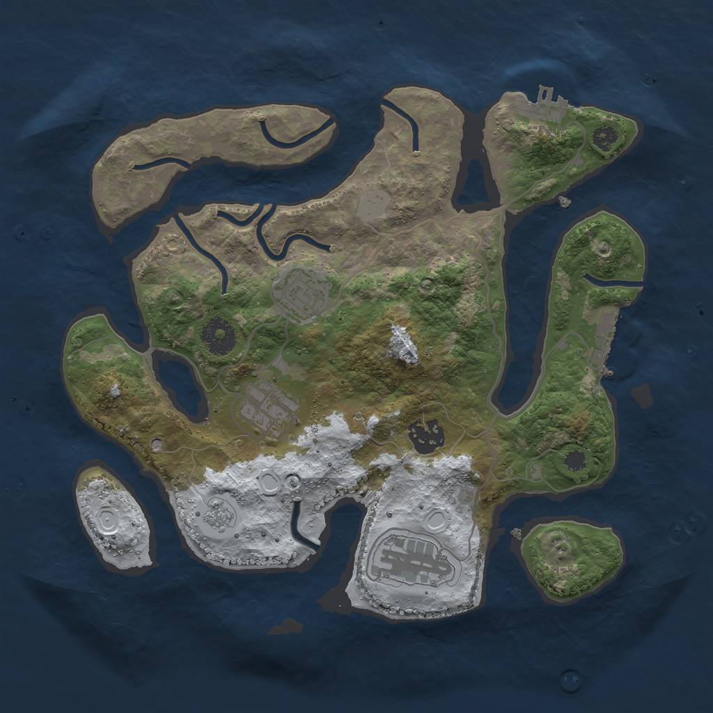 Rust Map: Procedural Map, Size: 3000, Seed: 1959996081, 12 Monuments