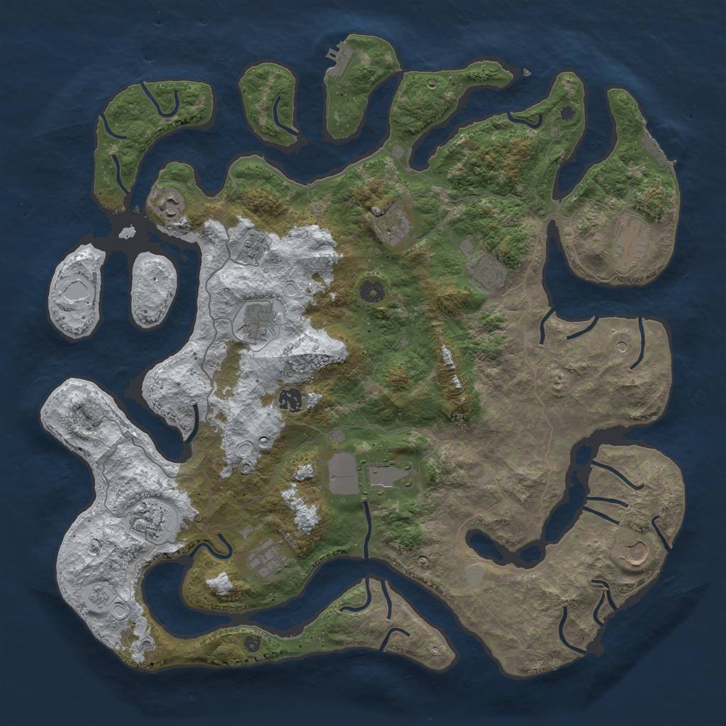 Rust Map: Procedural Map, Size: 4500, Seed: 2035902577, 20 Monuments