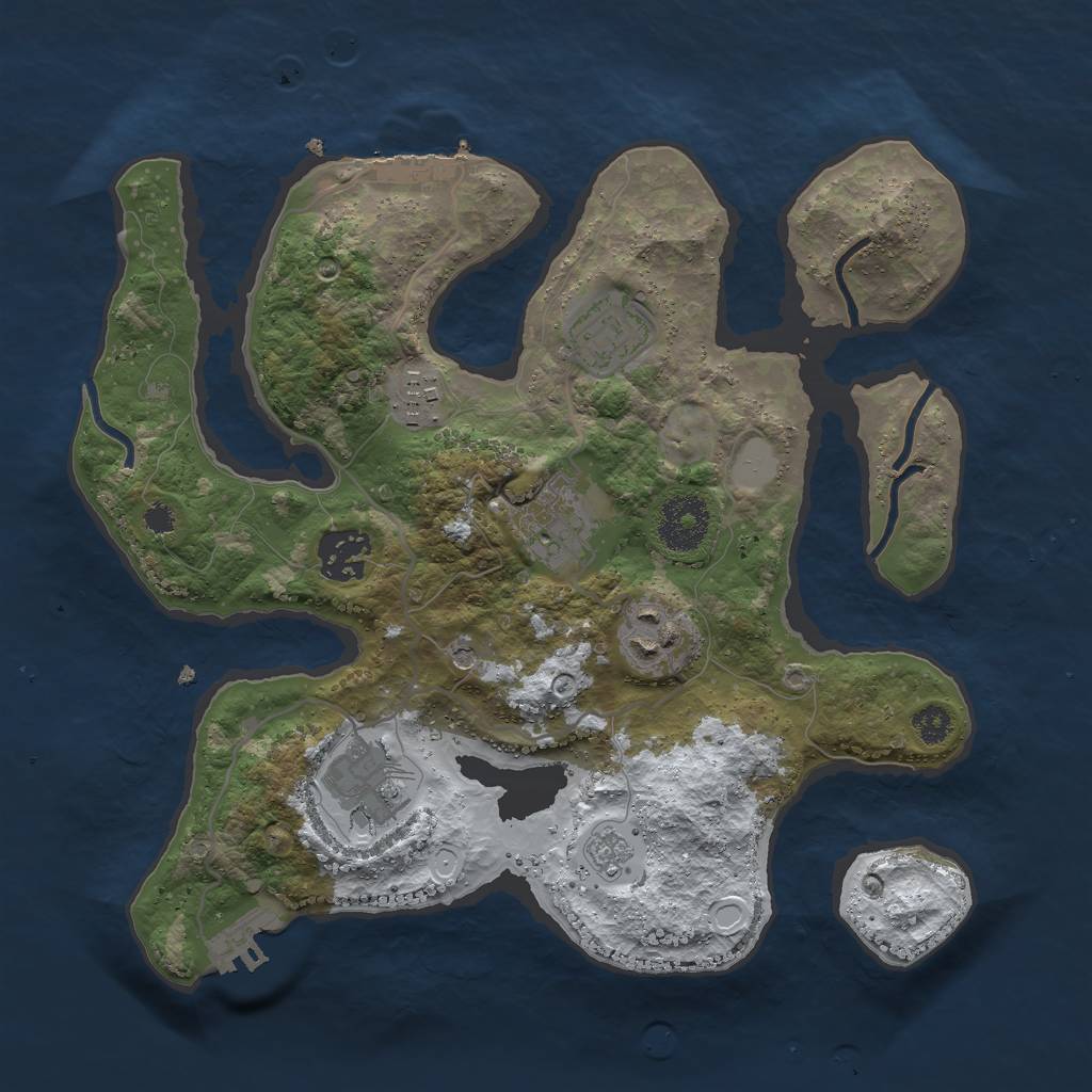 Rust Map: Procedural Map, Size: 3000, Seed: 80, 15 Monuments