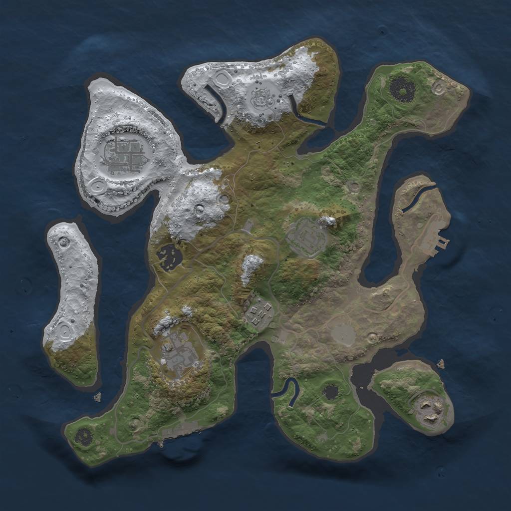 Rust Map: Procedural Map, Size: 3000, Seed: 768083421, 14 Monuments