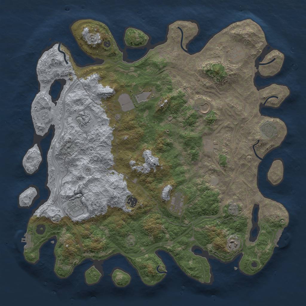 Rust Map: Procedural Map, Size: 4500, Seed: 38766686, 18 Monuments