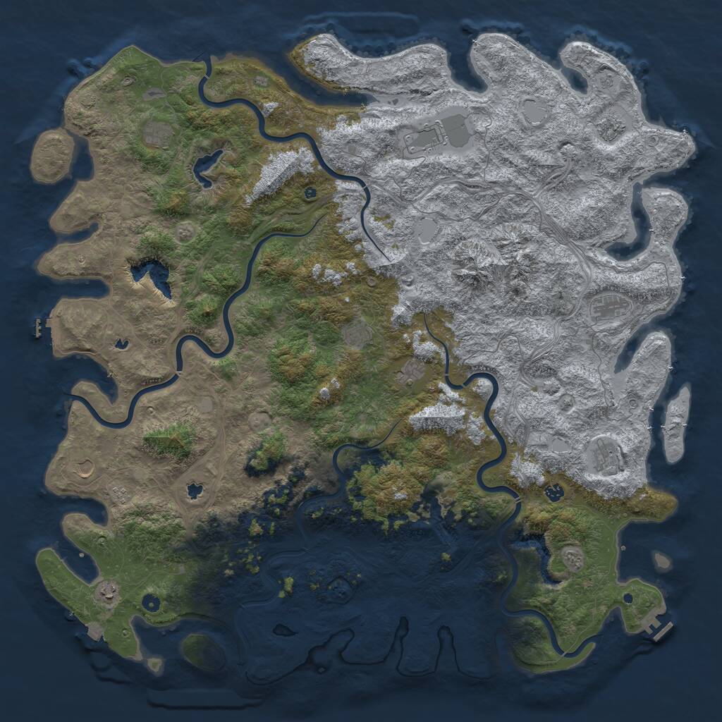 Rust Map: Procedural Map, Size: 6000, Seed: 94924829, 17 Monuments