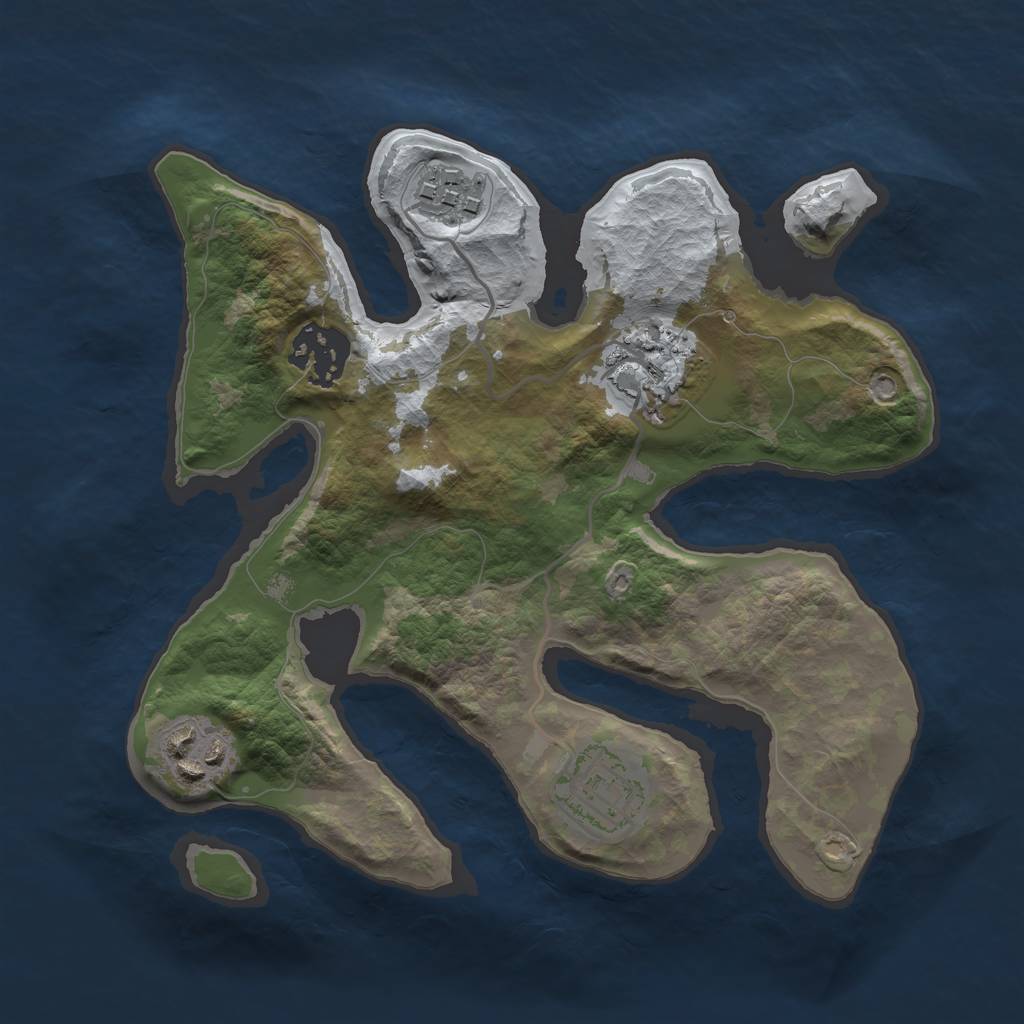 Rust Map: Barren, Size: 2500, Seed: 13022022, 7 Monuments